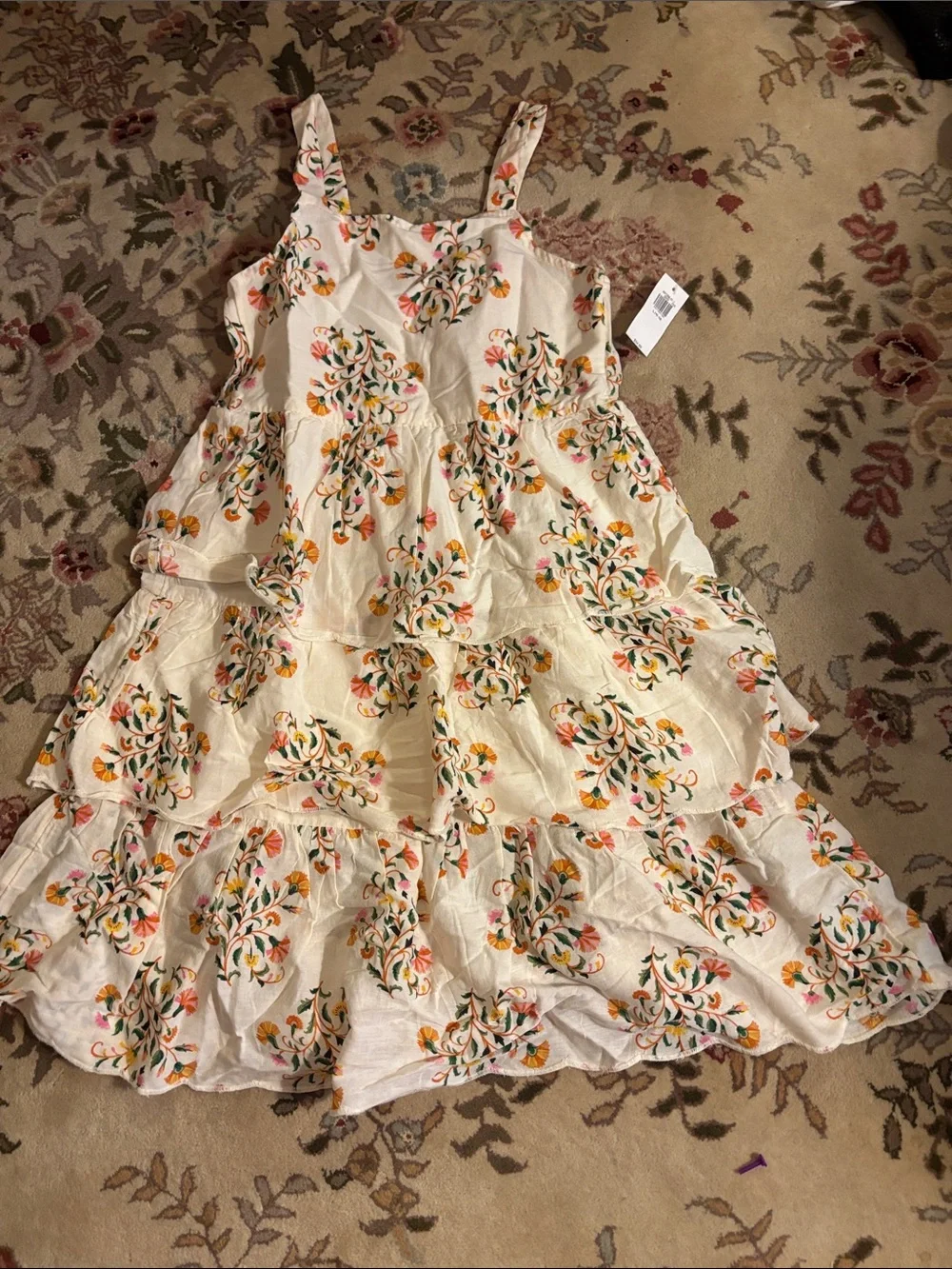 Old Navy Cream Floral Tiered Sundress for Kids
